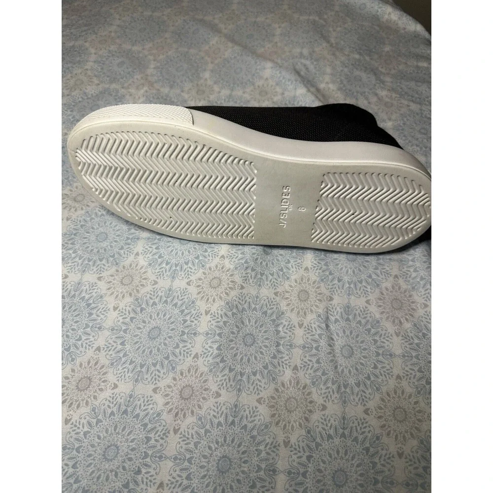 J/Slides NYC Dark‎ Grey Stretch Knit Slip On Platform Sneakers Womens 8